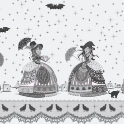 Witches Promenade Border in Noir