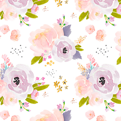 Large Corsage Floral in Peachy Plum