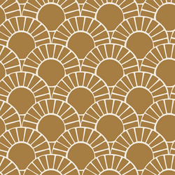 Large Mosaic Sun Tile in Burnt Toffee