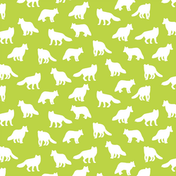 Little Fox Silhouette in Lime