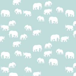 Elephant Silhouette in Glacier Blue