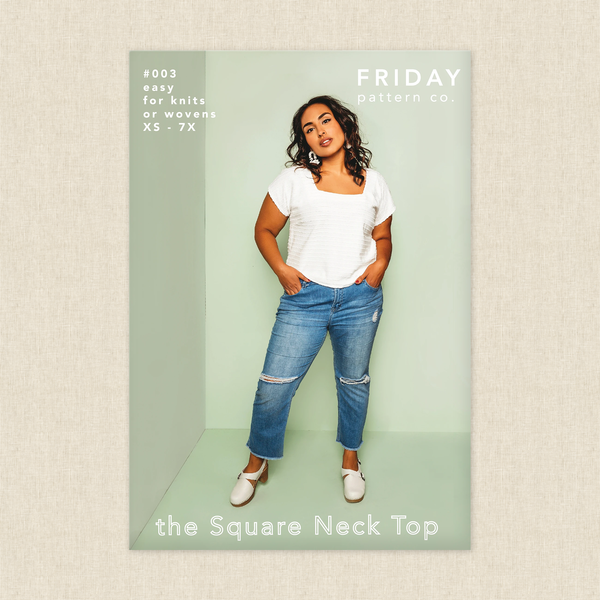 Square Neck Top - Friday Pattern Company - Sizes XS-7X