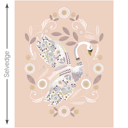 Swan Lake Quilt Panel in Shell