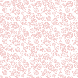 Little Tea Roses in Powder Pink on White