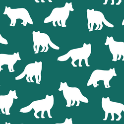 Fox Silhouette in Emerald