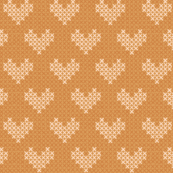 Cross Stitched Hearts in Amber Gold
