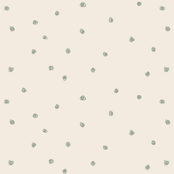 Squiggle Dots in Sage Green on Egret