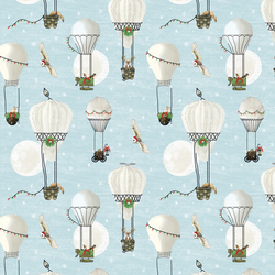 Christmas Balloon Ride in Ice Blue