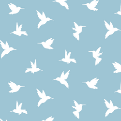 Hummingbird Silhouette in Bluebell