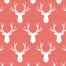 Stag Silhouette in Living Coral