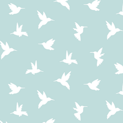 Hummingbird Silhouette in Glacier Blue