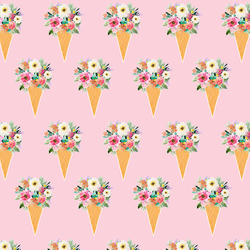 Floral Cone in Bubble Gum