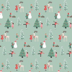 Children in Soft Evergreen