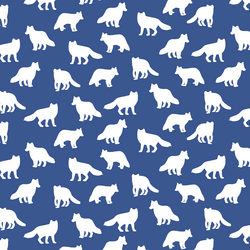 Little Fox Silhouette in Blue Jay