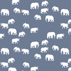 Elephant Silhouette in Dove