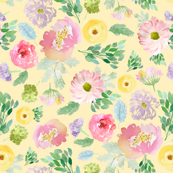 Spring Blooms in Buttercup