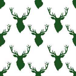 Small Deer Silhouette in Wintergreen on White