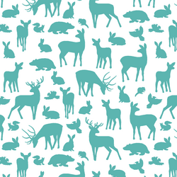 Forest Friends in Seafoam on White