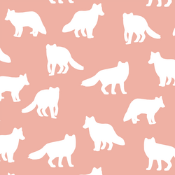 Fox Silhouette in Peony