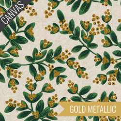 Mistletoe Canvas in White Unbleached Metallic