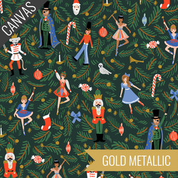 Nutcracker Canvas in Evergreen Metallic