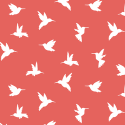 Hummingbird Silhouette in Salmon