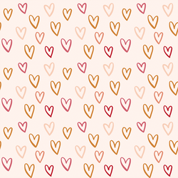 Rainbow Hearts in Cream