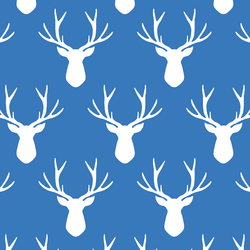 Stag Silhouette in Cerulean