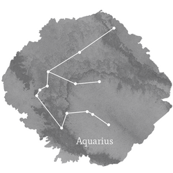 Aquarius Sign Panel in Charcoal