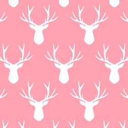 Stag Silhouette in Rose Pink