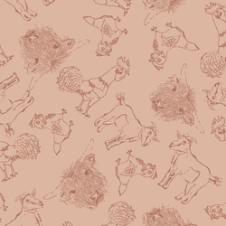 Farm Friends in Almond Pink