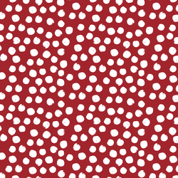 Large Painted Dot in White on Berry Red