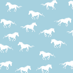 Horse Silhouette in Robins Egg