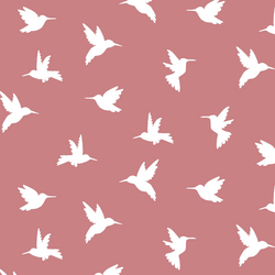Hummingbird Silhouette in Berry