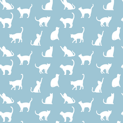 Cat Silhouette in Bluebell