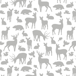 Forest Friends in Pebble on White