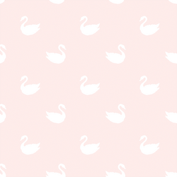 Swan Silhouette in White on Soft Blush