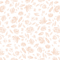 Spring Flowers in Blush on White