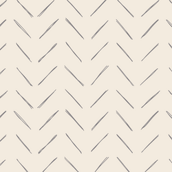 Chevron in Silver Filigree Gray on Egret