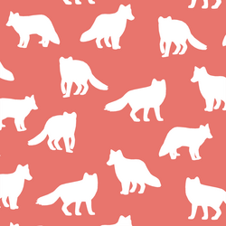 Fox Silhouette in Living Coral