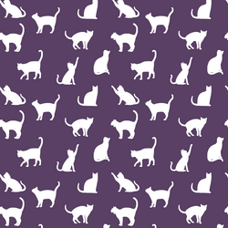 Cat Silhouette in Aubergine