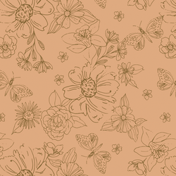 Big Sketched Florals in Rose