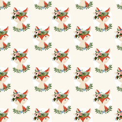 Fox Floral in Ivory
