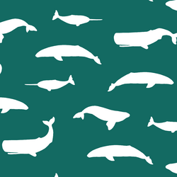 Whale Silhouette in Emerald