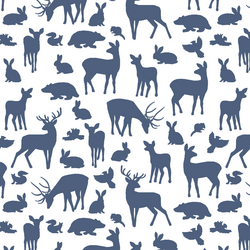 Forest Friends in Midnight on White