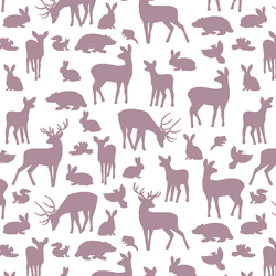 Forest Friends in Celestial on White