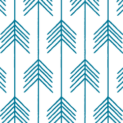 Vanes in Peacock on White