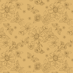 Sketched Florals in Daffodil