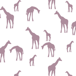 Giraffe Silhouette in Celestial on White