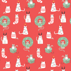 Joyful Cats in Candy Cane